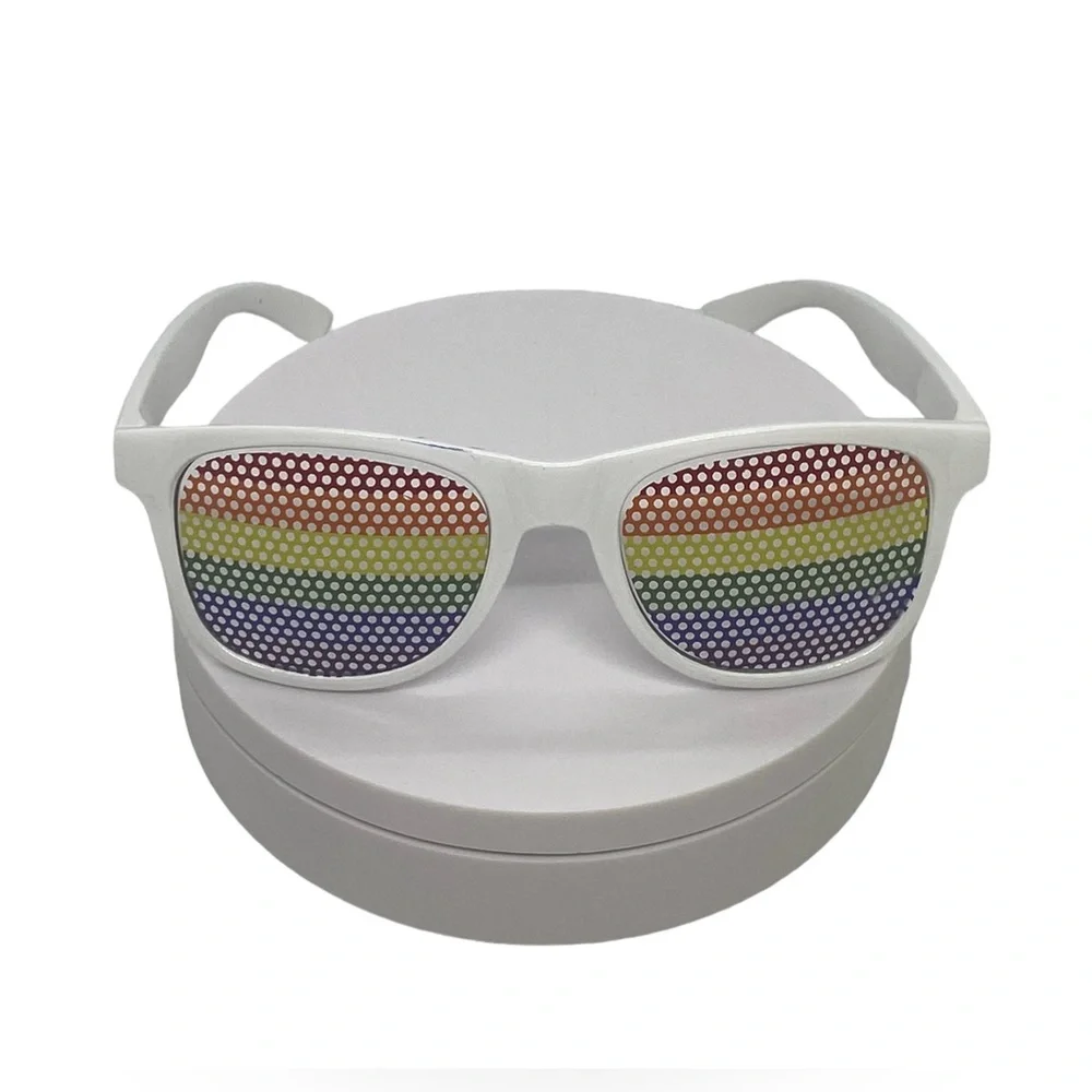 LGBTQ Sunglasses White Plastic Frames Pride Six Colors Lenses Absolut